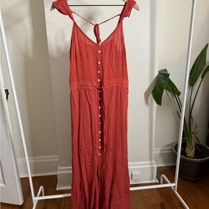 Vernacular Coral Dress with Front Slit